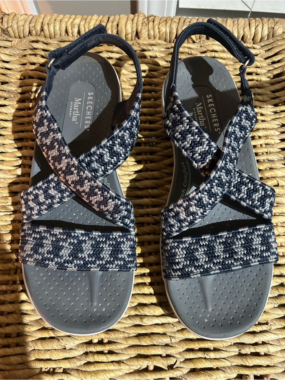Skechers Women’s Martha Stewart Reggae Cup Coastal Trail Sandal Navy/Grey 8.5